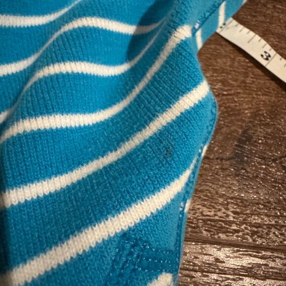 Tommy Bahama Sweater Small Blue Striped Long Sleeve Beach 1/2 Zip Pullover READ - Picture 5 of 10
